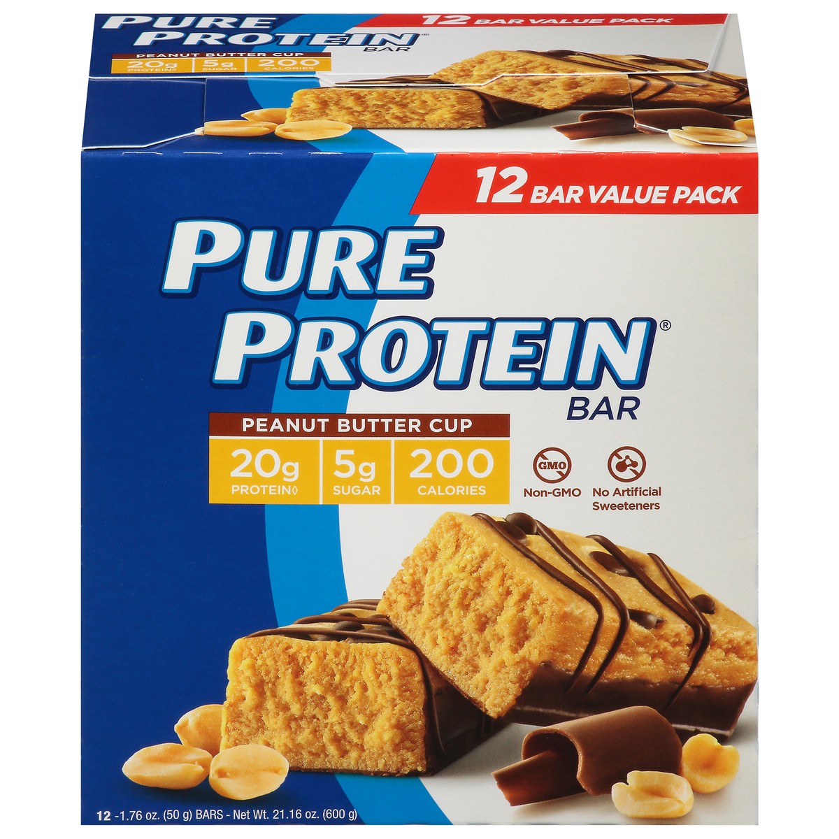 slide 1 of 13, Pure Protein Peanut Butter Cup Bars, 12 ct; 1.76 oz