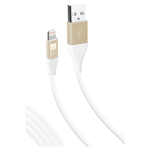 slide 1 of 1, Case Logic MFI Cable-White/Gold, 6 ft