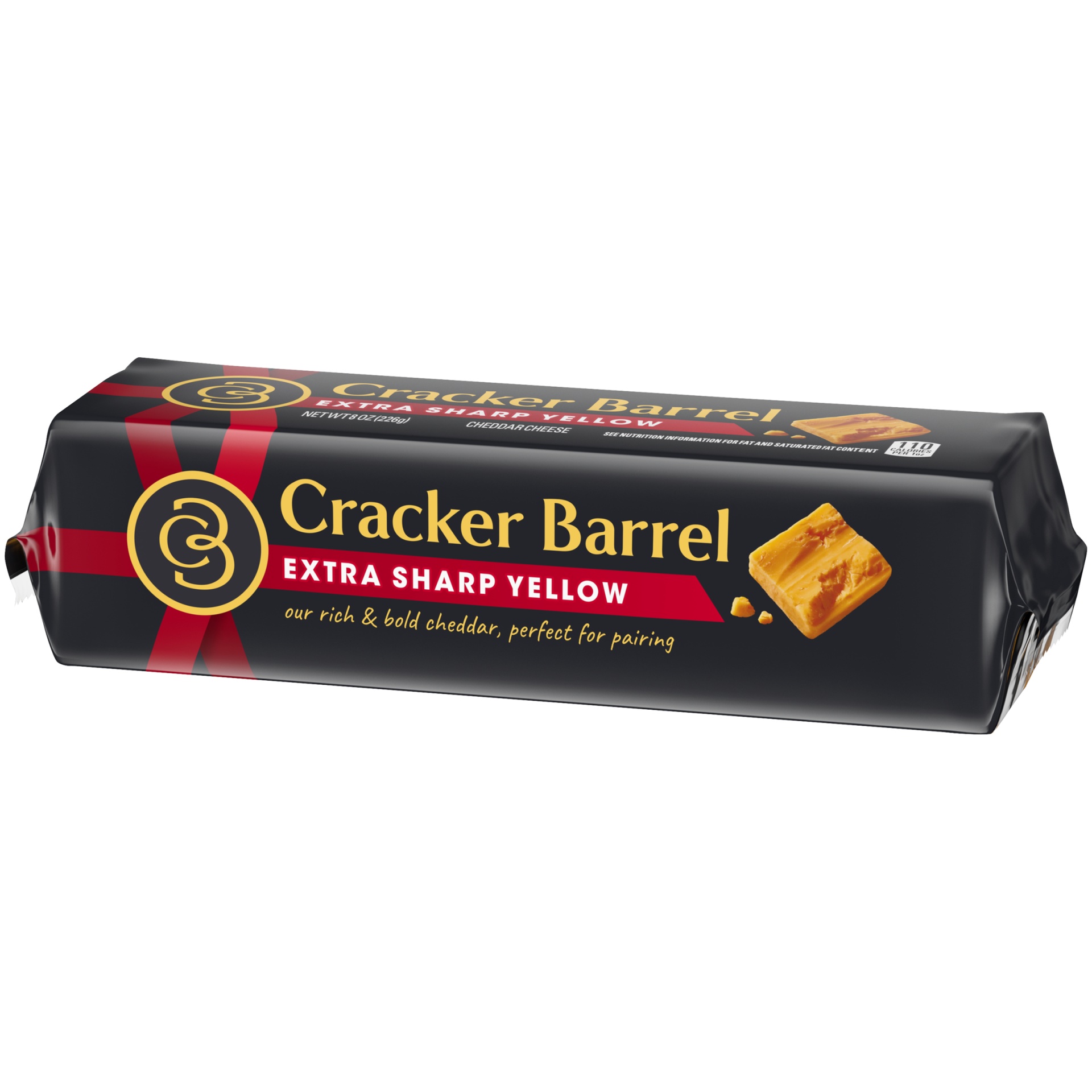 slide 5 of 8, Cracker Barrel Extra Sharp Yellow Cheddar Cheese Block, 8 oz