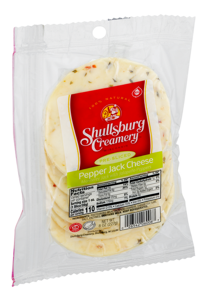 slide 1 of 1, Shullsburg Creamery Pre-Sliced Pepper Jack Cheese, 8 oz