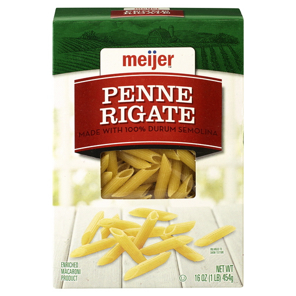 slide 1 of 1, Meijer Pasta Penne Rigate, 16 oz