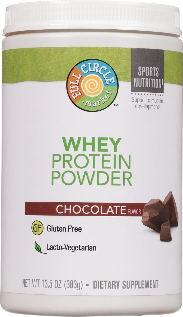 slide 4 of 14, Full Circle Market Chocolate Whey Protein Powder, 13.3 oz