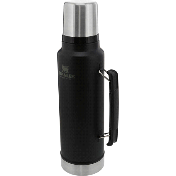 slide 1 of 1, Stanley Classica Vacuum Bottle, Matte Black, 1.5 qt