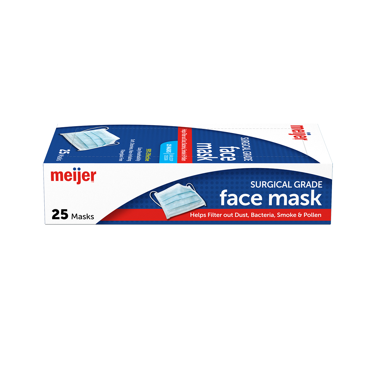 slide 1 of 1, Meijer Face Mask with Earloop, 25 ct