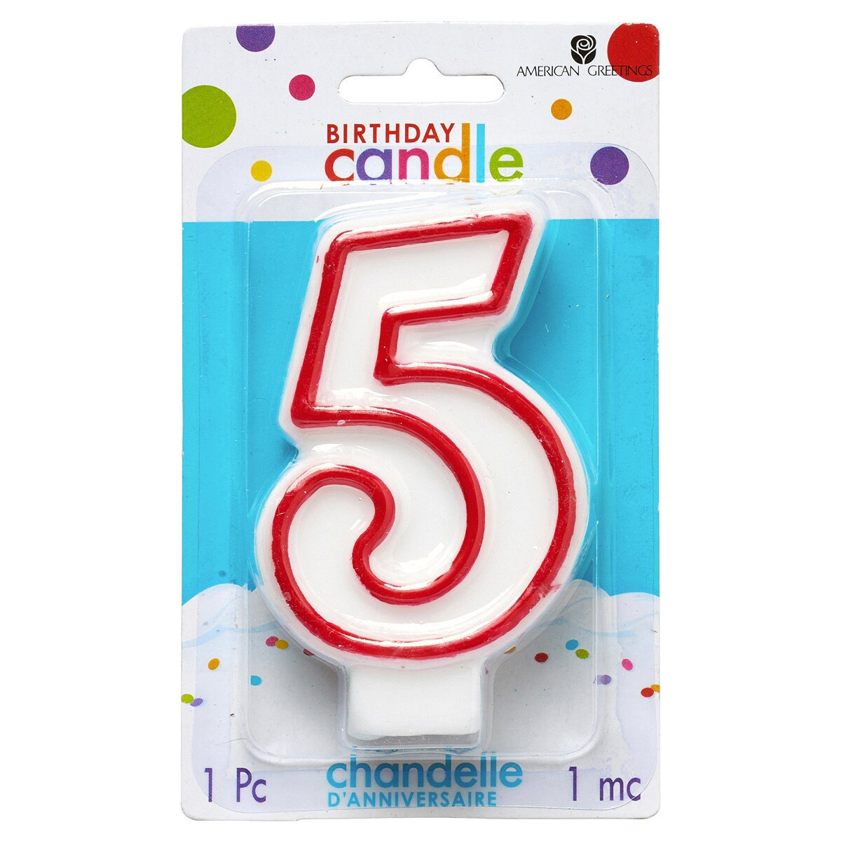 slide 2 of 2, American Greetings Number 5 Birthday Candle, 1 ct
