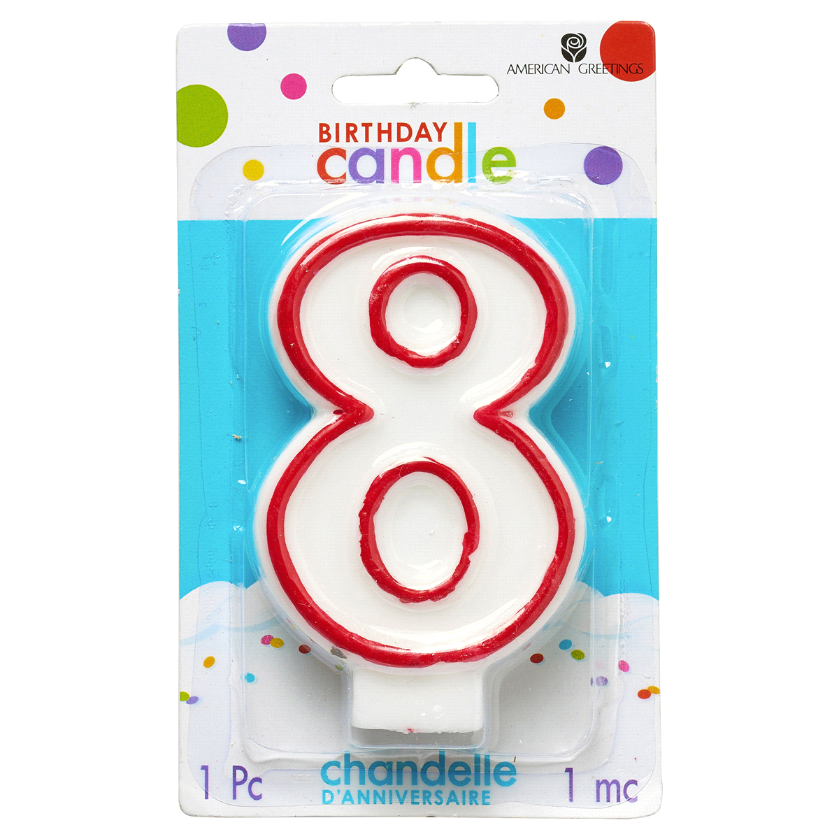 slide 2 of 2, AMERICAN GREETINGS Design Ware Number 8 Birthday Candle, 1 ct