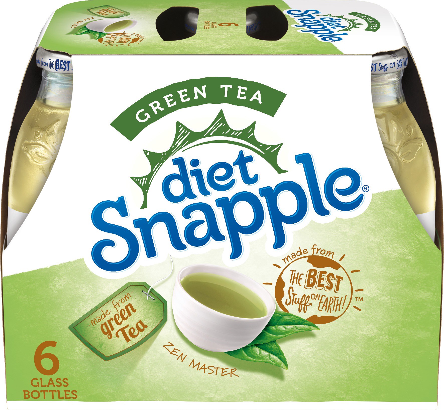 slide 1 of 3, Snapple Green Tea 6 ea, 6 ct; 16 fl oz