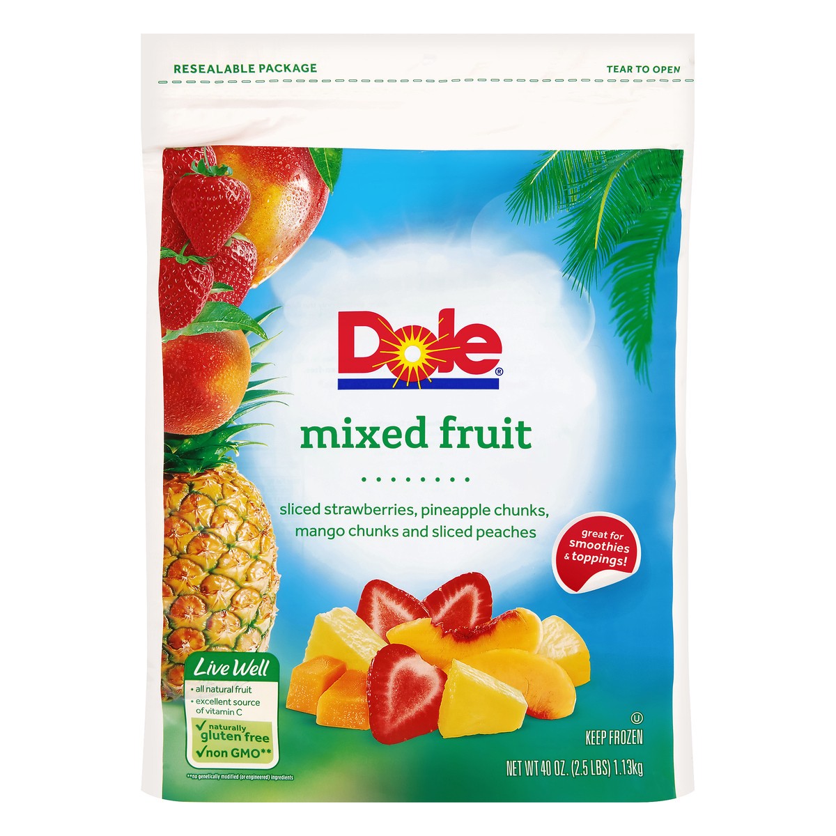 slide 2 of 7, Dole Mixed Fruit 40 oz. Bag, 40 oz