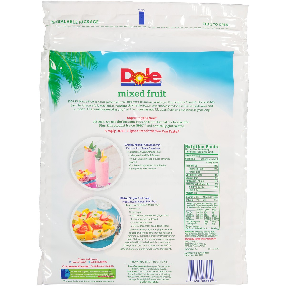 slide 5 of 7, Dole Mixed Fruit 40 oz. Bag, 40 oz