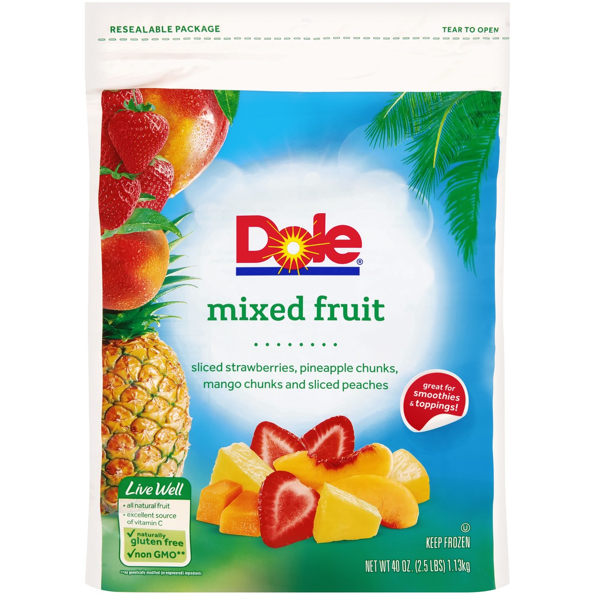 slide 1 of 7, Dole Mixed Fruit 40 oz. Bag, 40 oz