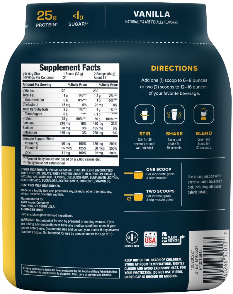 slide 2 of 2, Body Fortress Vanilla Isolate Protein Powder, 24 oz