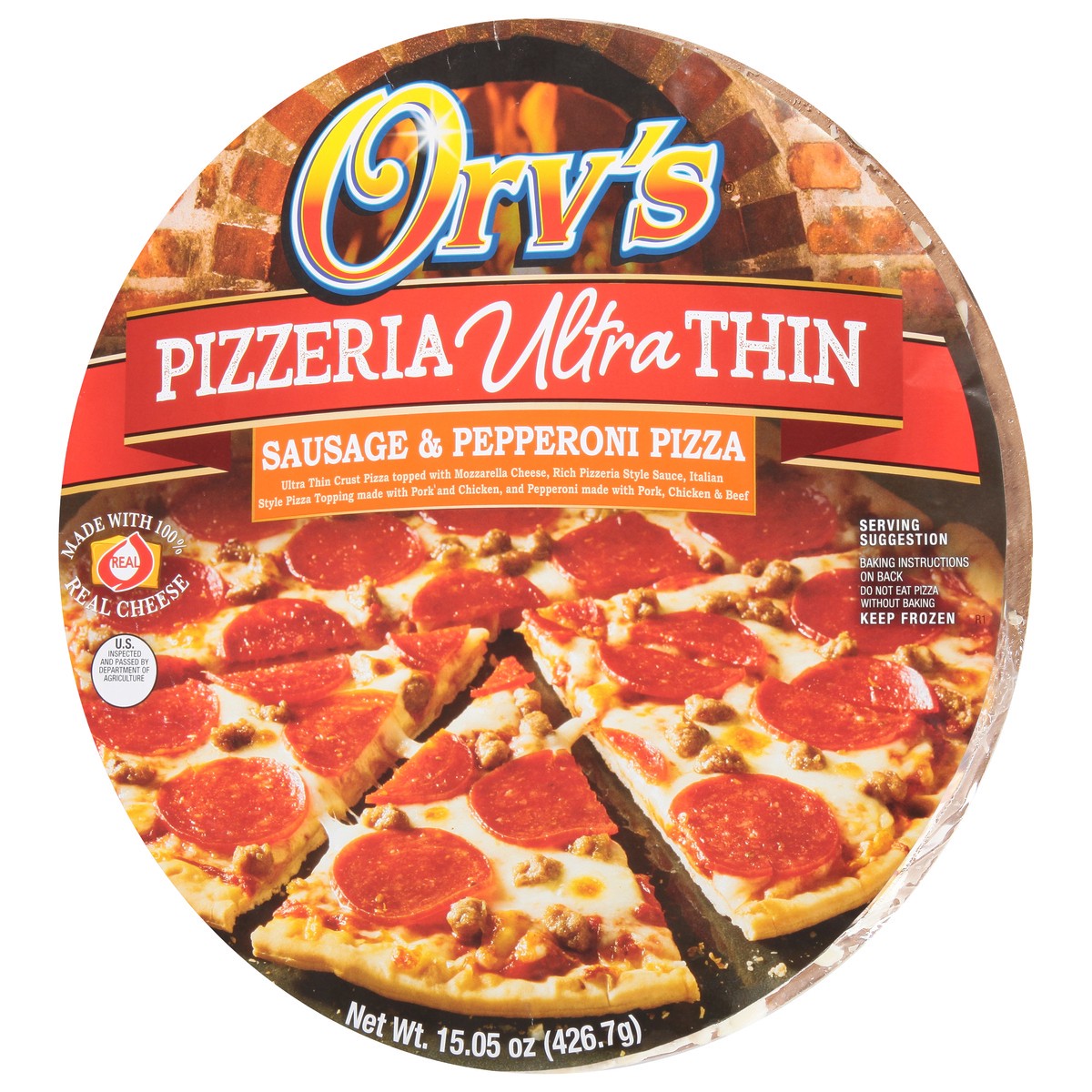 slide 2 of 11, Orv's Ultra Thin Sauage & Pepperoni Pizza, 18.5 oz