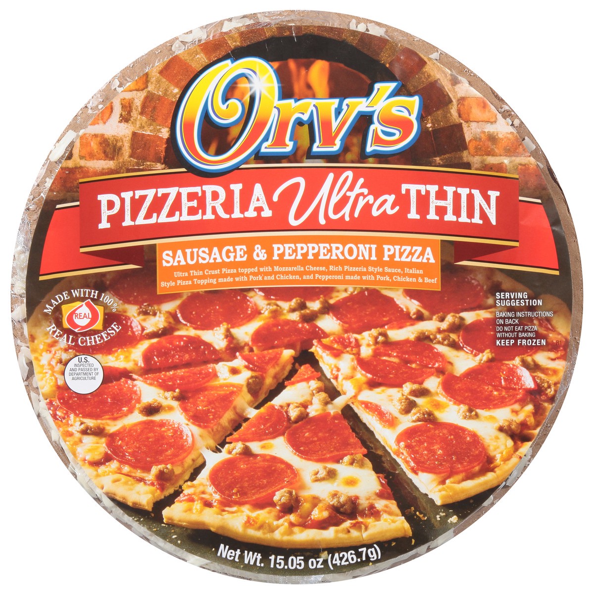 slide 6 of 11, Orv's Ultra Thin Sauage & Pepperoni Pizza, 18.5 oz