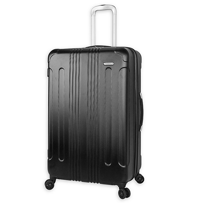 slide 1 of 8, Traveler's Club Luggage Traveler's Club Voyager Hardside Spinner Checked Luggage - Black, 28 in