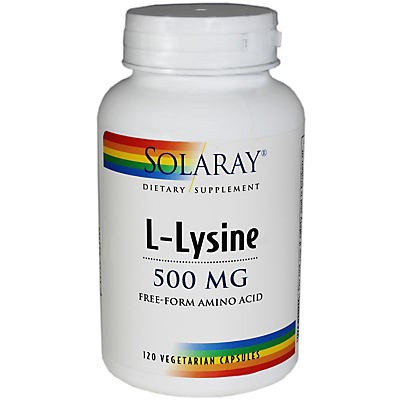 slide 1 of 1, Solaray Free Form L Lysine 500Mg, 120 ct