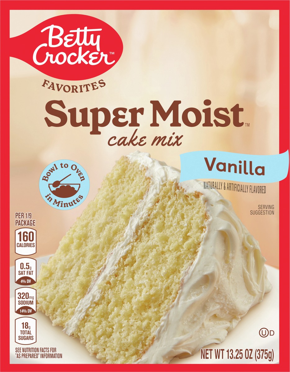 slide 7 of 8, Betty Crocker Favorites Super Moist Vanilla Flavored Cake Mix, 13.25 oz, 13.25 oz