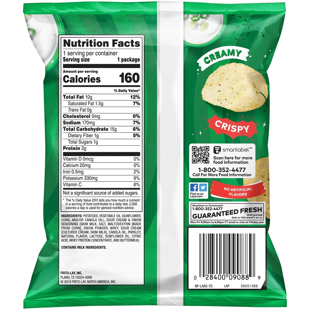 slide 5 of 5, Lay's Sour Cream & Onion, 1 oz