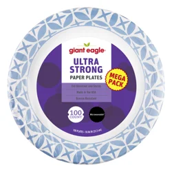 Giant Eagle Ultra Strong Paper Plates, Mega Pack, 10.06 in