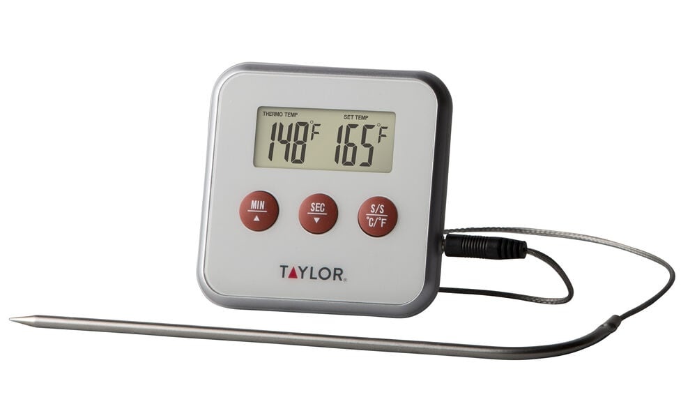 slide 1 of 1, Taylor Digital Wired Probe Thermometer With Timer, 1 ct
