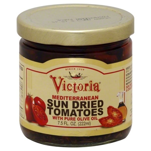 slide 1 of 1, Victoria Sun Dried Tomatoes, Mediterranean, With Pure Olive Oil, 7.5 oz