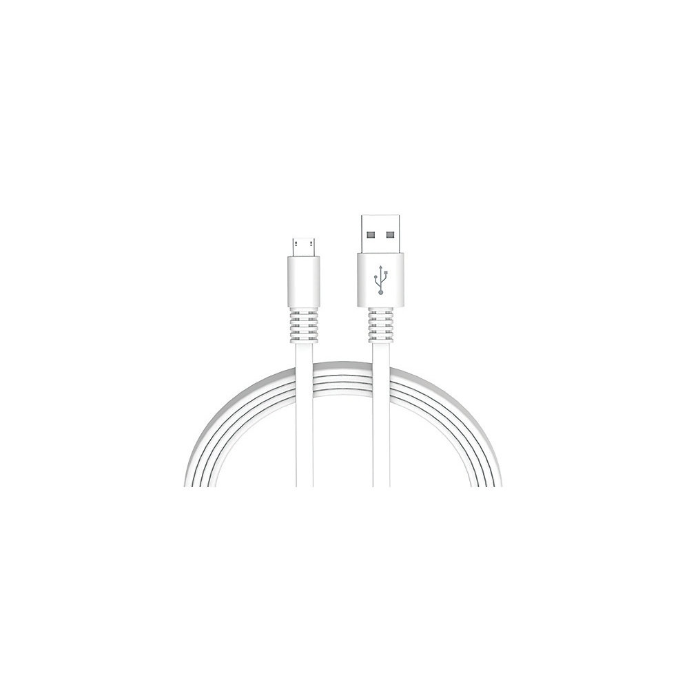 slide 1 of 1, Ativa Flat Usb Type-A-To-Micro Usb Type-B Cable, 6', White, 41451, 1 ct