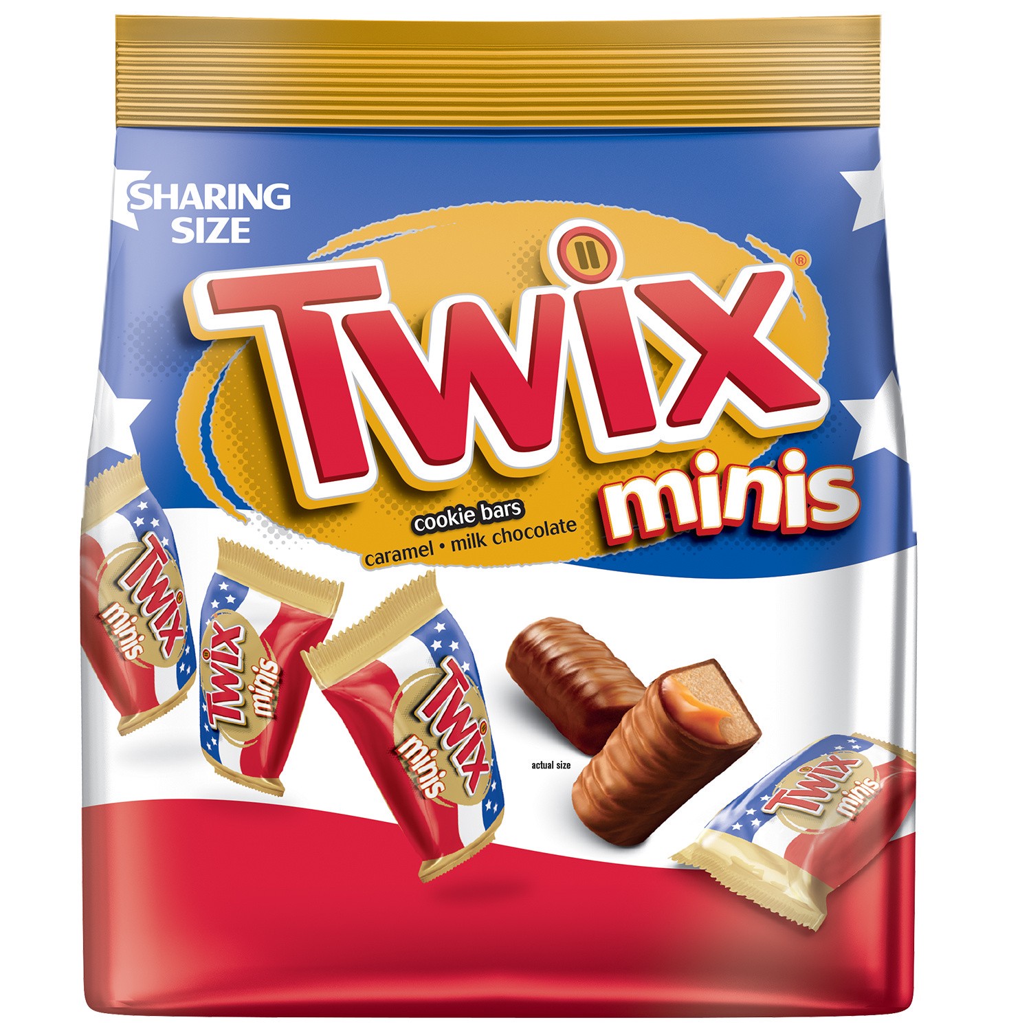 slide 2 of 3, Twix Red White Blue Minis Stand Up Pouch, 9.7 oz