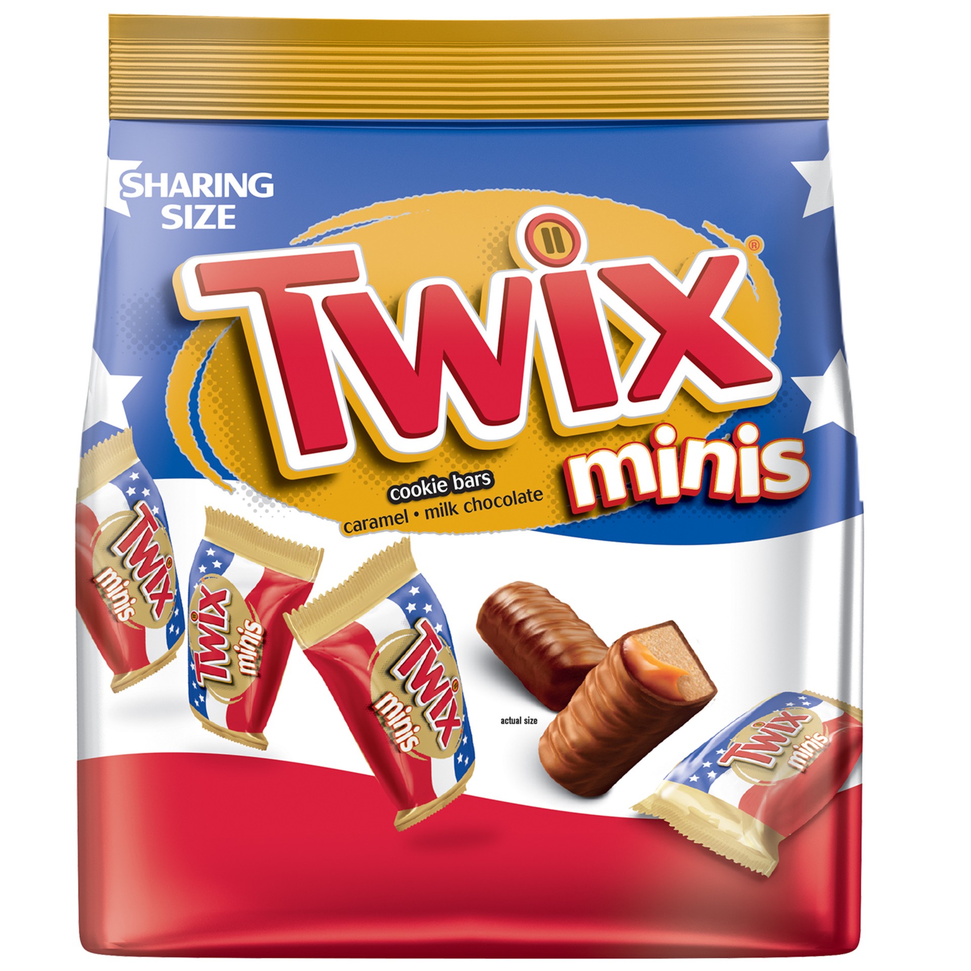 slide 1 of 3, Twix Red White Blue Minis Stand Up Pouch, 9.7 oz