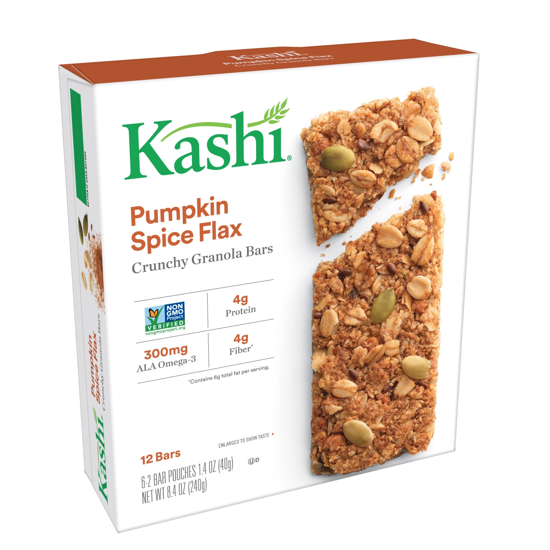 slide 1 of 7, Kashi Crunchy Granola Bars Pumpkin Spice Flax, 6 ct; 1.4 oz