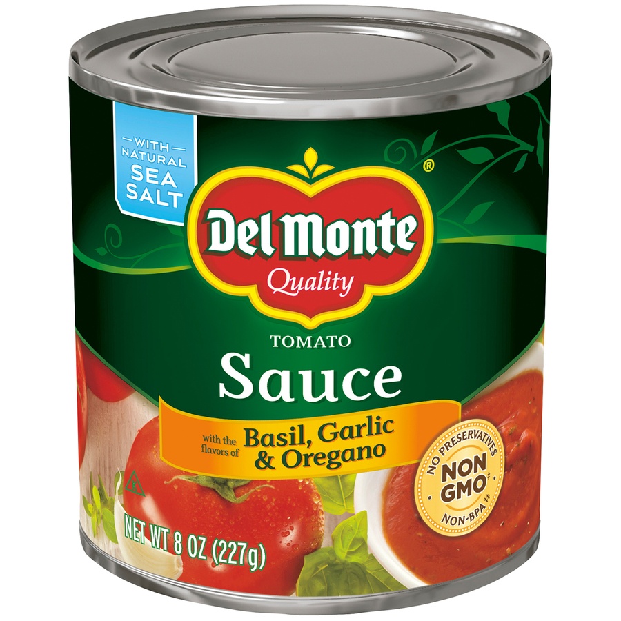 slide 1 of 3, Del Monte Tomato Sauce Basil, Garlic & Oregano, 8 oz