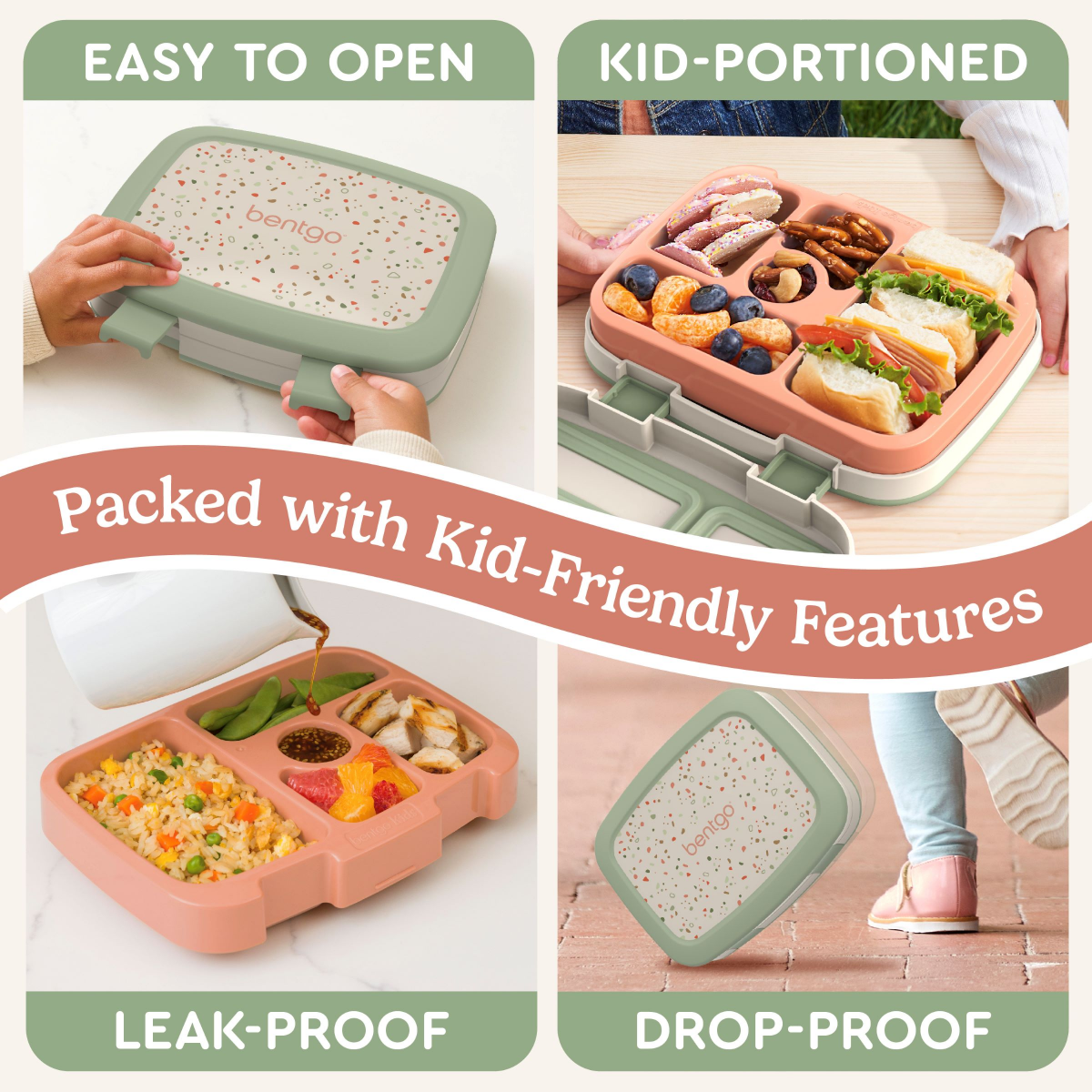 slide 2 of 4, Bentgo Kids Prints Durable & Leak-Proof Children's Lunch Box (Whimsy & Wonder Collection) - Geo Speckle, 1 ct