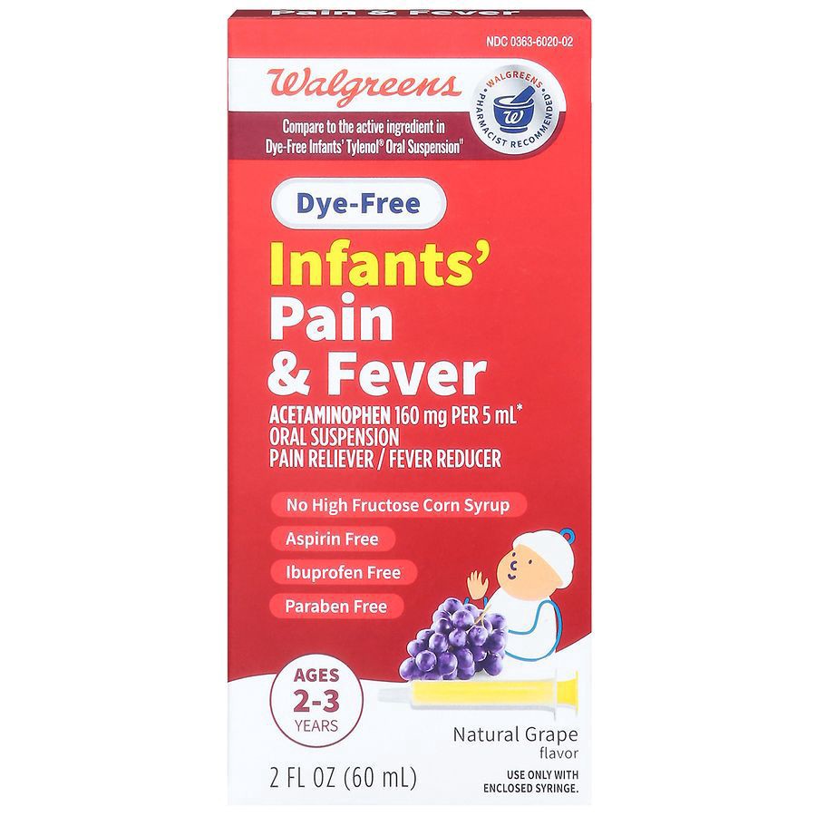 slide 1 of 5, Walgreens Infants' Pain & Fever Dye Free, 2 fl oz