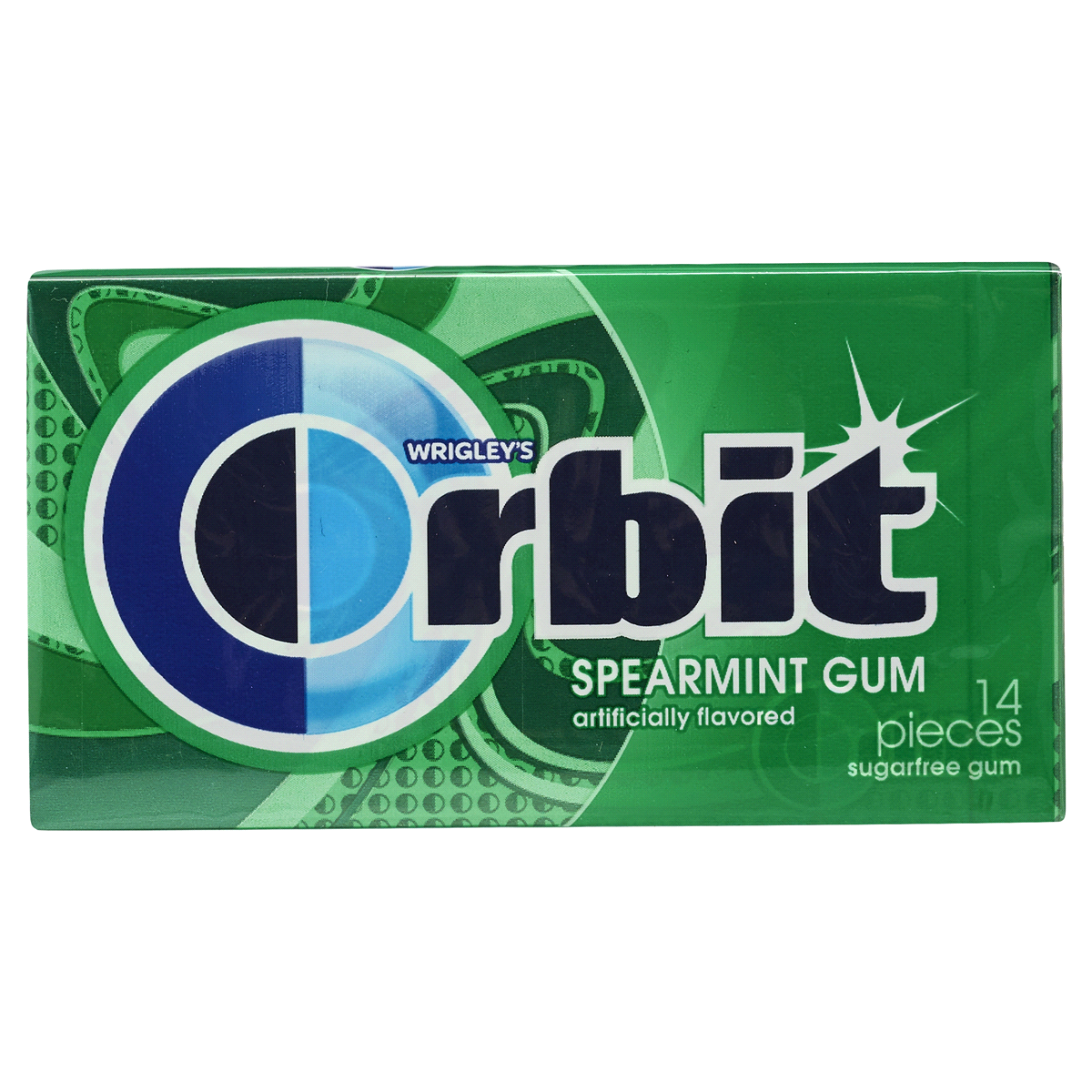 slide 1 of 1, Orbit Spearmint Sugar-Free Gum, 14 ct