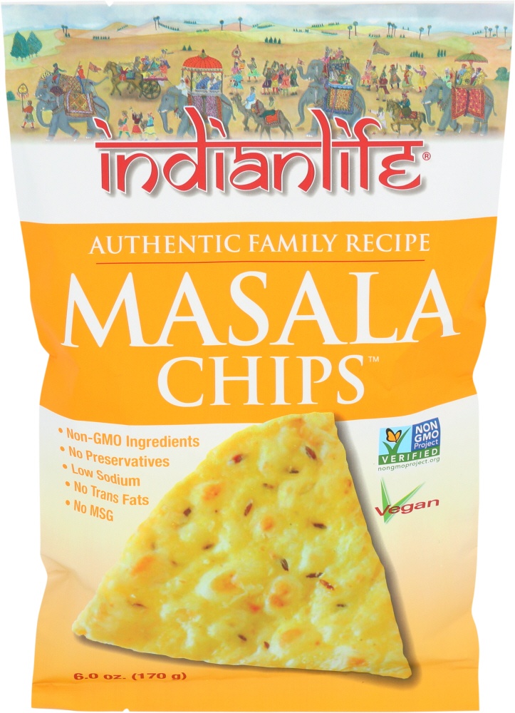 slide 1 of 5, Indianlife Masala Chips, 6 oz