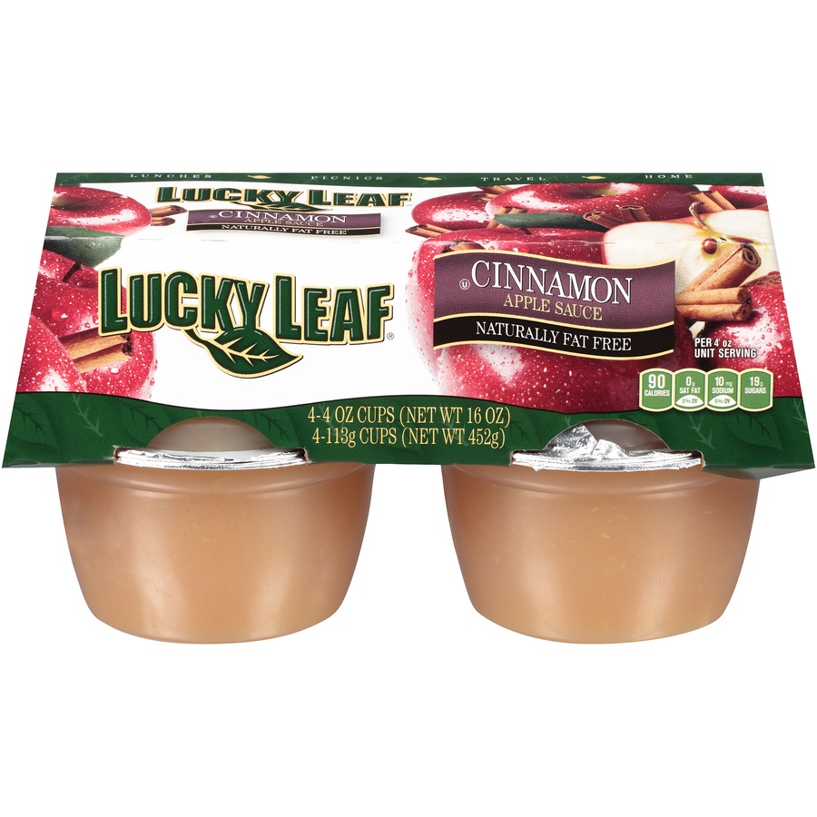 slide 1 of 8, Lucky Leaf Cinnamon/Applesauce, 4 ct; 4 oz