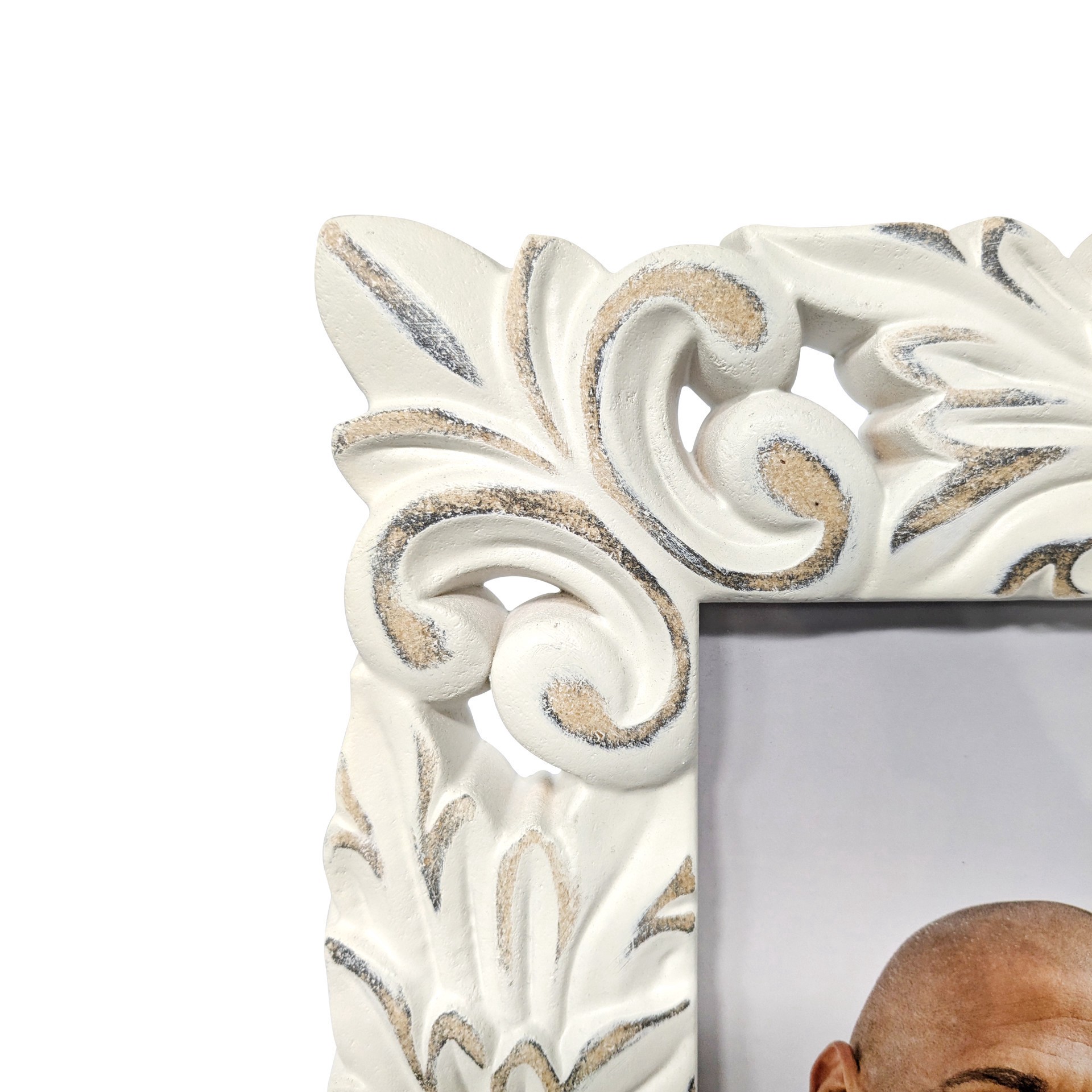 slide 4 of 6, Expressions Whitewash Fleur-De-Lis Frame By Studio Decor, 8 in x 10 in