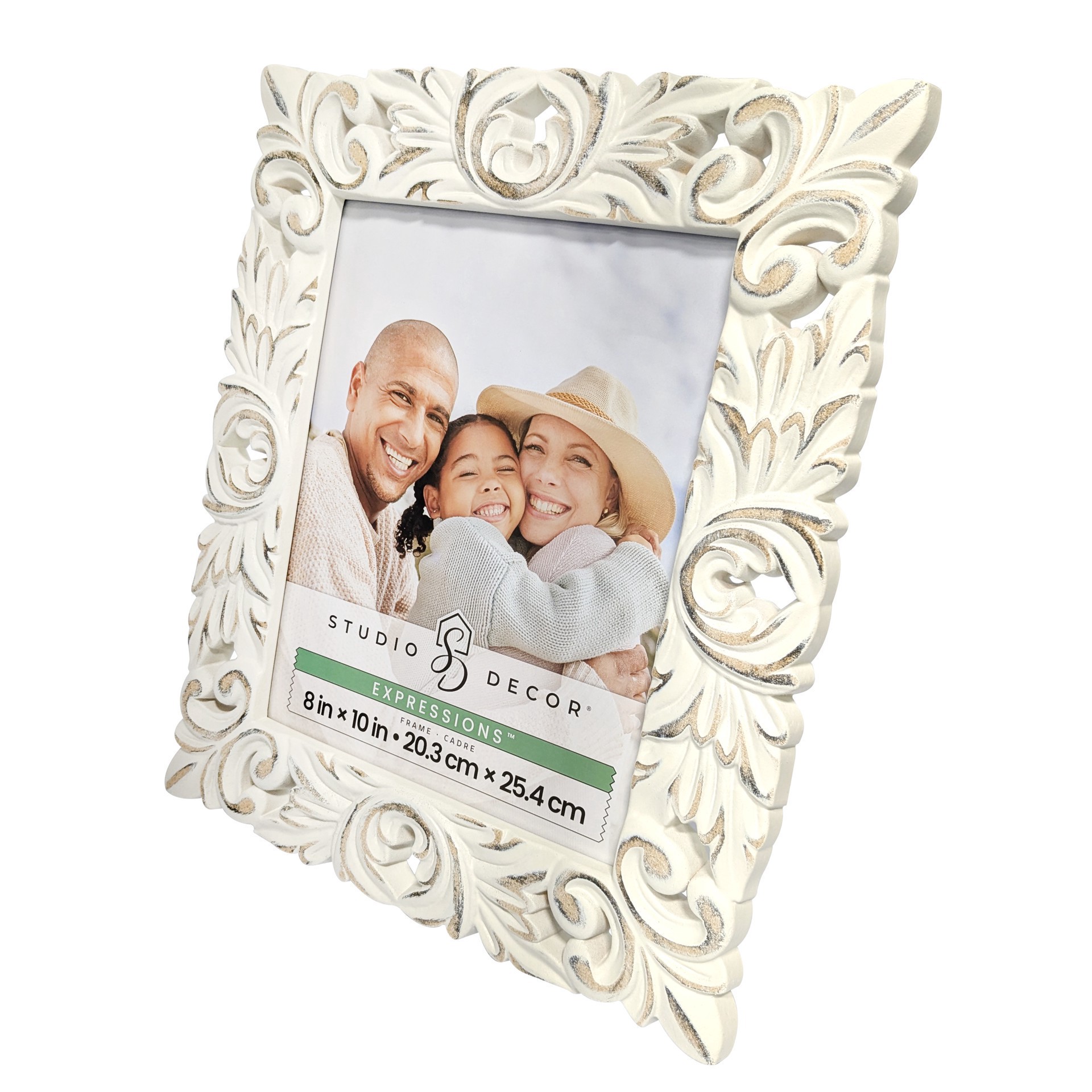 slide 5 of 6, Expressions Whitewash Fleur-De-Lis Frame By Studio Decor, 8 in x 10 in