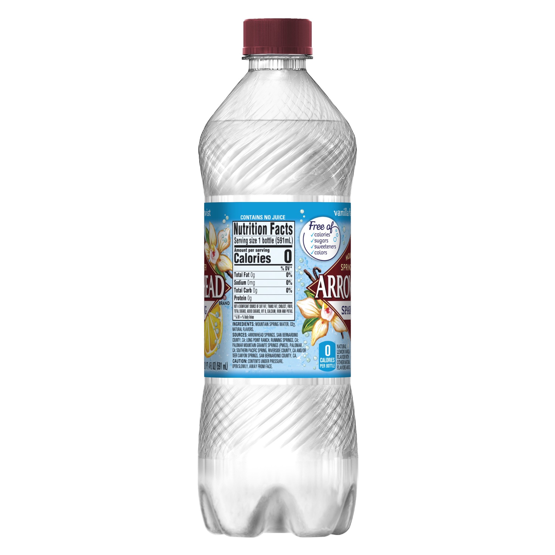 slide 2 of 4, Arrowhead Sparkling Water, Vanilla Flavor Twist- 20 oz, 20 fl oz