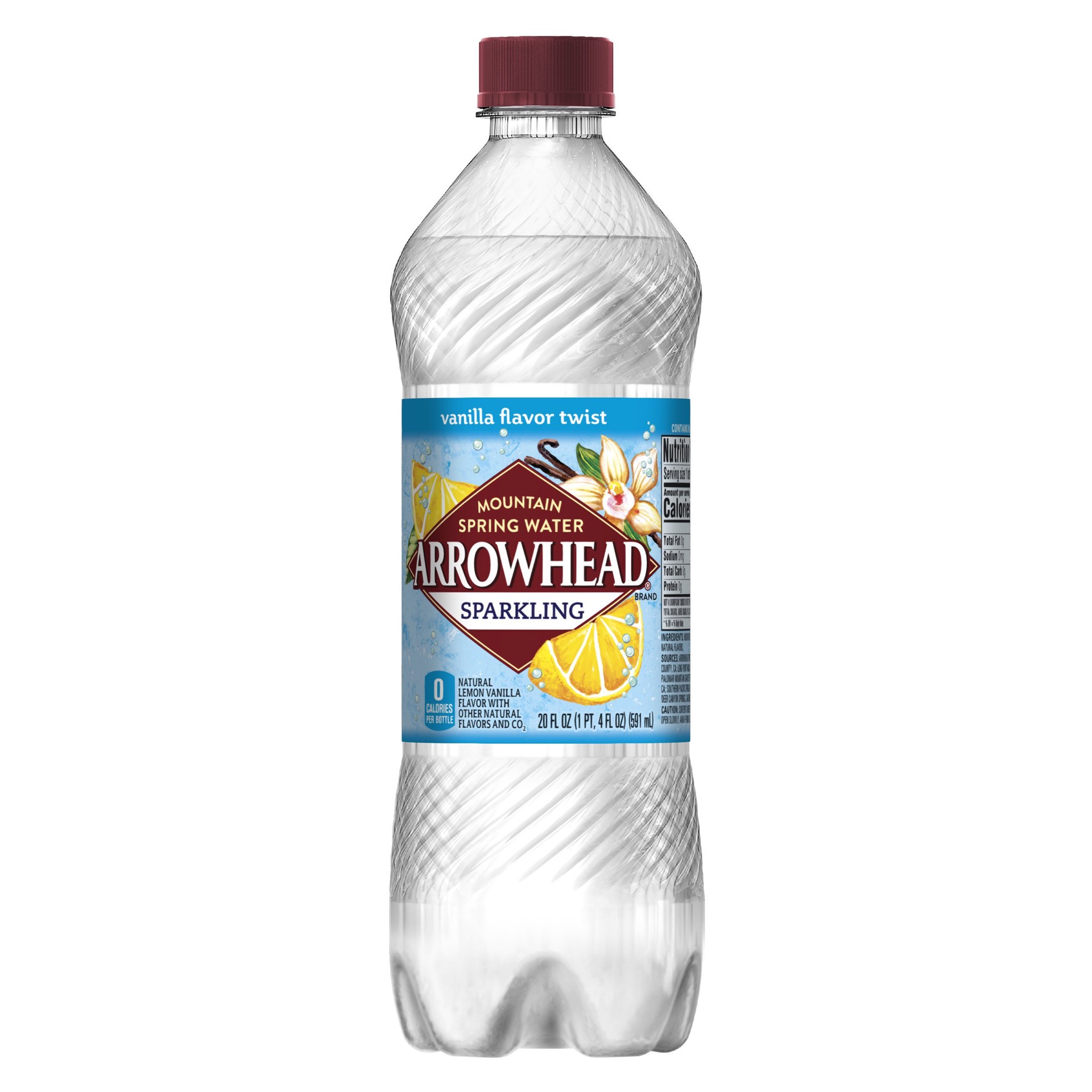 slide 4 of 4, Arrowhead Sparkling Water, Vanilla Flavor Twist- 20 oz, 20 fl oz