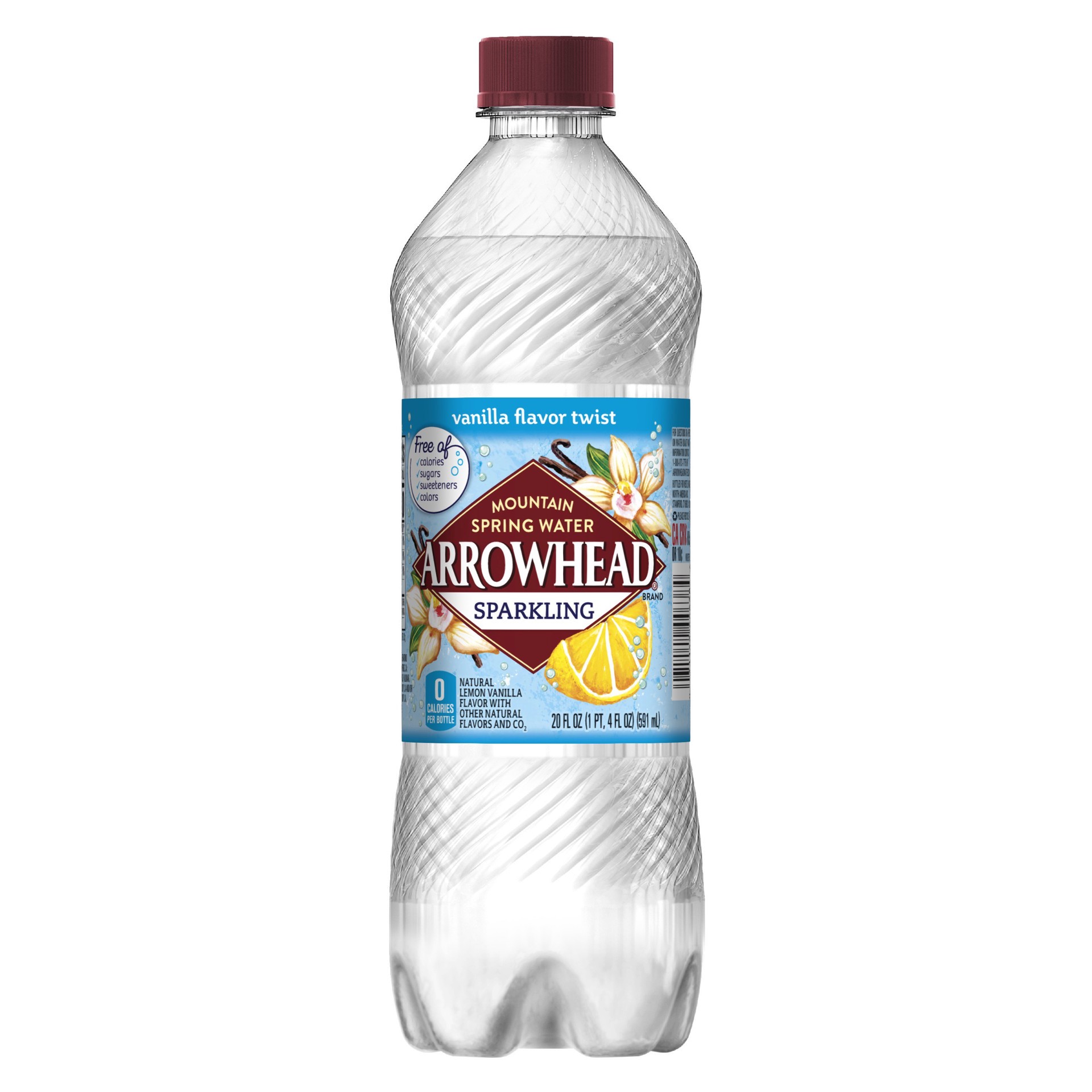 slide 1 of 4, Arrowhead Sparkling Water, Vanilla Flavor Twist- 20 oz, 20 fl oz