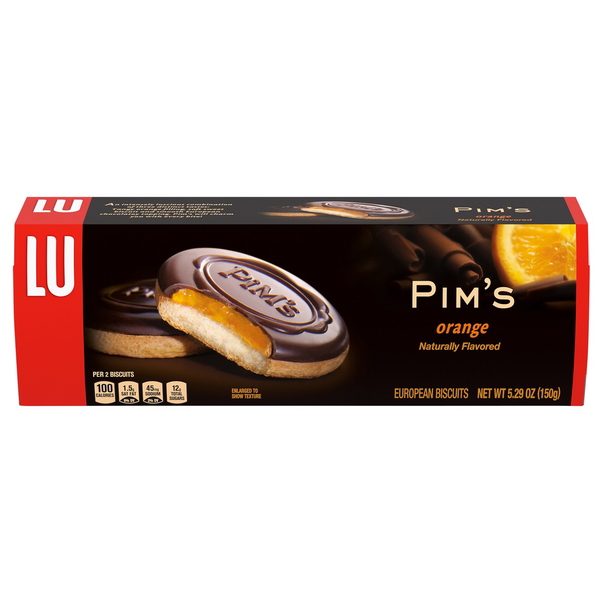 slide 1 of 5, LU Pim's Orange European Biscuits, 5.29 oz, 0.33 lb