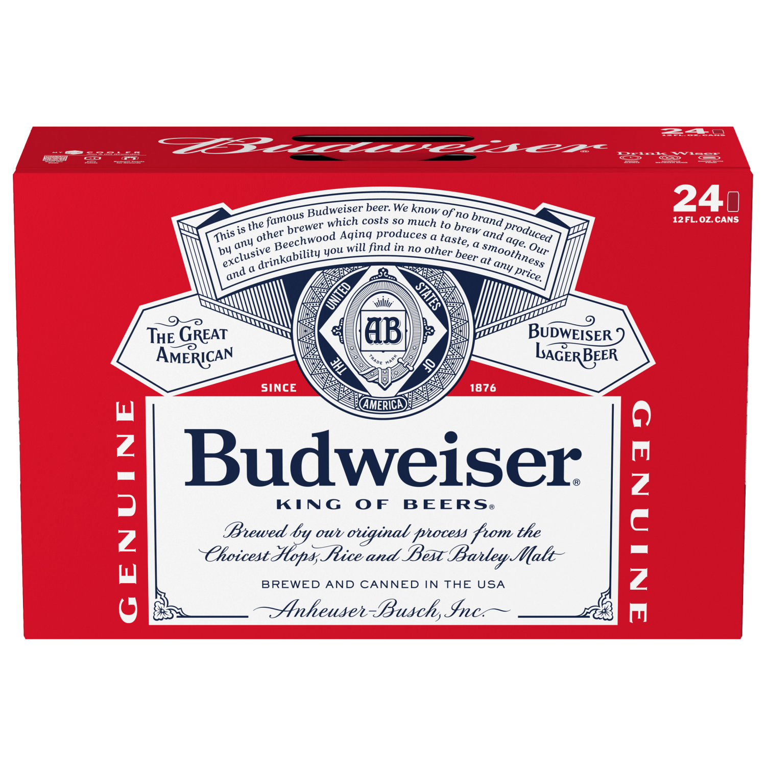 slide 3 of 7, Budweiser Beer, 24 ct; 12 fl oz