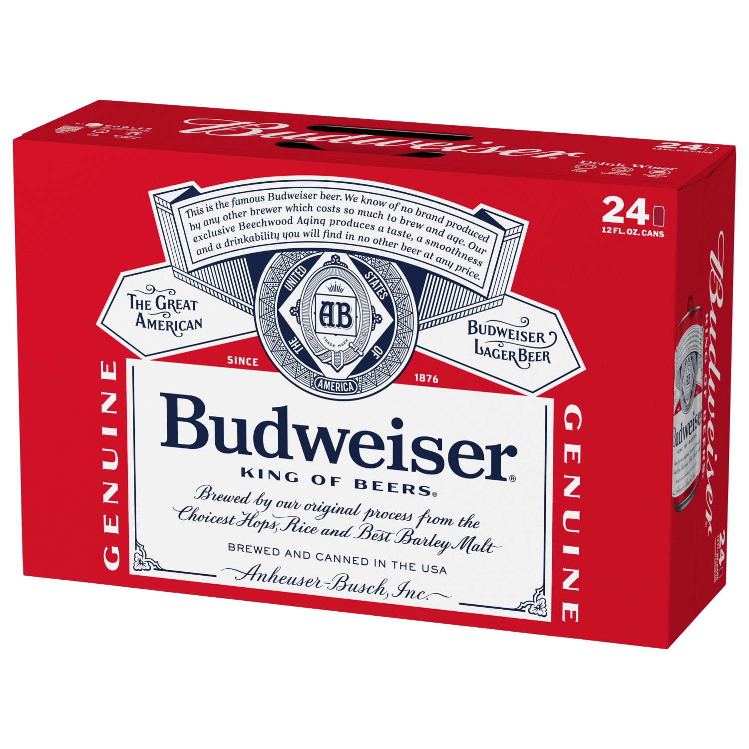 slide 4 of 7, Budweiser Beer, 24 ct; 12 fl oz