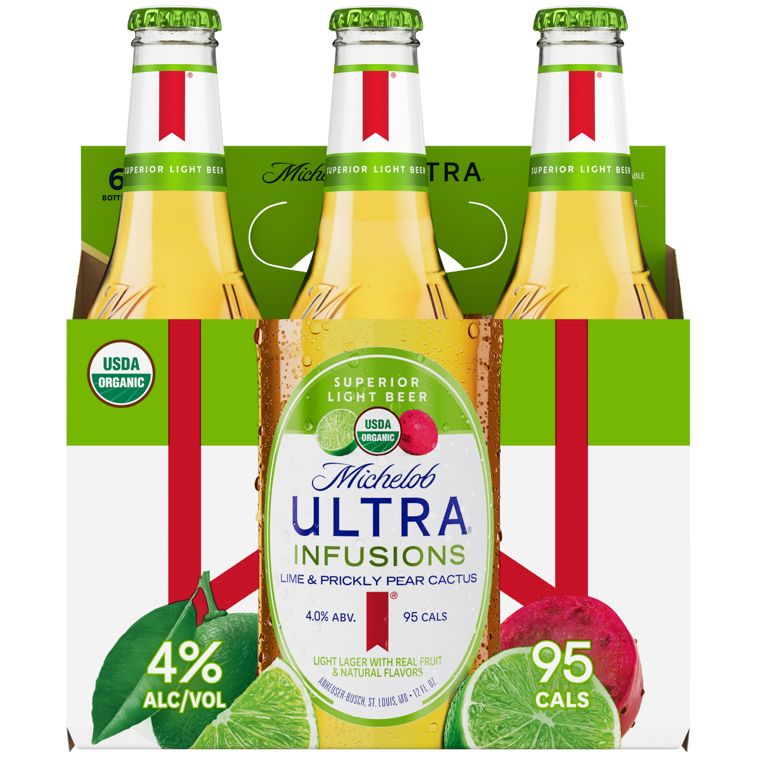 slide 3 of 4, Michelob Ultra Infusions Lime & Prickly Pear Cactus Beer 6 - 12 fl oz Bottles, 6 ct; 12 oz