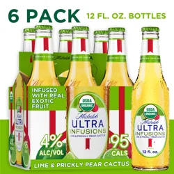 Michelob Ultra Infusions Lime & Prickly Pear Cactus Beer 6 - 12 fl oz Bottles