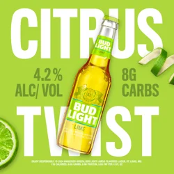 BUD LIGHT LIME Lime Beer, 6 Pack Beer, 12 FL OZ Bottles, 4.2% ABV