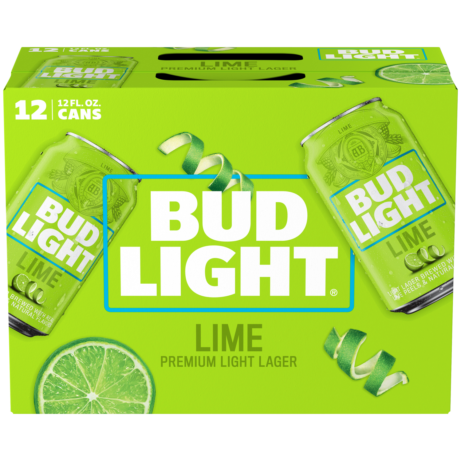 slide 2 of 4, Bud Light Lime Beer, 12 Pack 12 fl. oz. Slim Cans, 4.2% ABV, 12 fl oz
