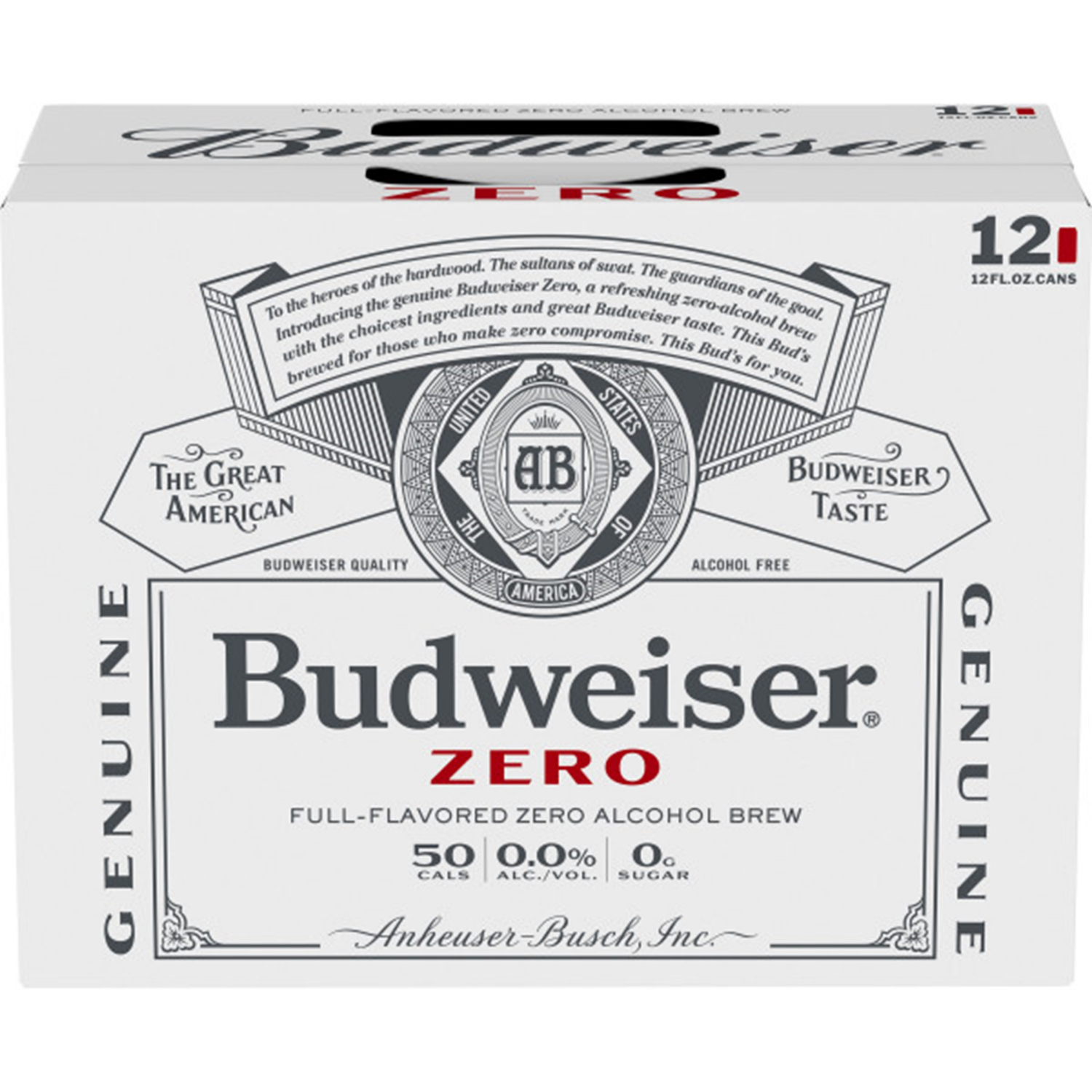 slide 1 of 7, Budweiser Zero Beer, 12 Pack 12 fl. oz. Cans, 12 ct; 12 fl oz