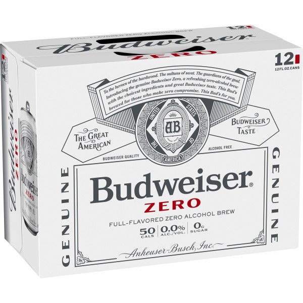slide 9 of 9, Budweiser Zero Alcohol Free Beer, 12 Pack 12 fl. oz. Cans, 144 fl oz