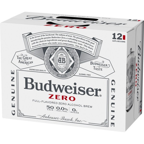 slide 3 of 9, Budweiser Zero Beer, 12 Pack 12 fl. oz. Cans, 12 ct
