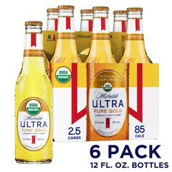 Michelob Ultra Pure Gold Organic Light Lager, 6 Pack 12 fl. oz. Bottles